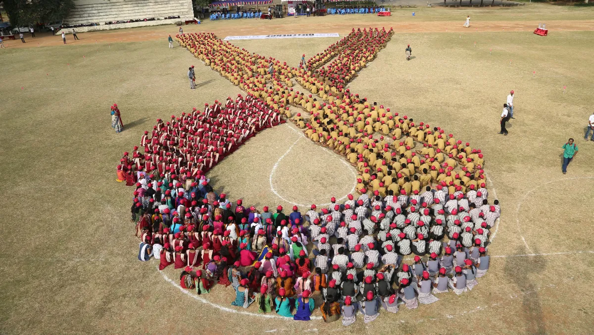 World Cancer Day Ribbon Formation 2015 Awareness Month Activities