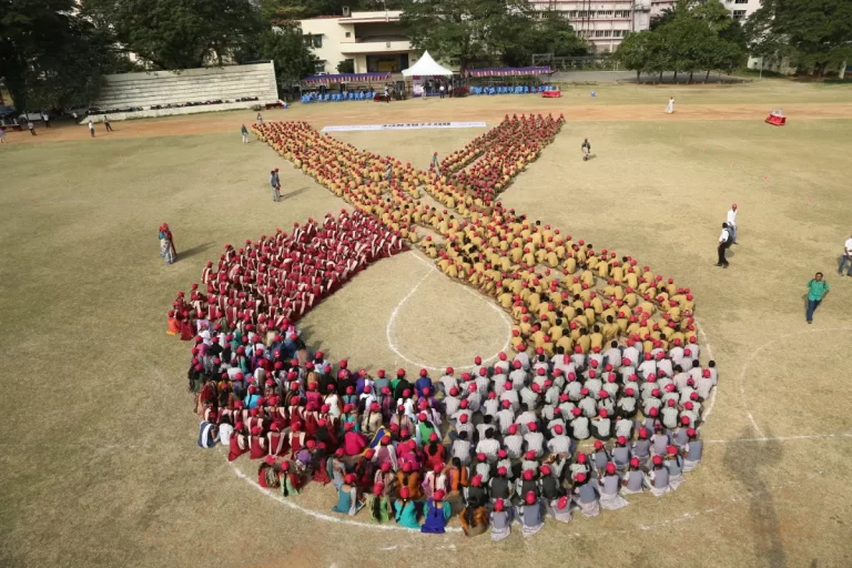 World Cancer Day Ribbon Formation 2015 Awareness Month Activities